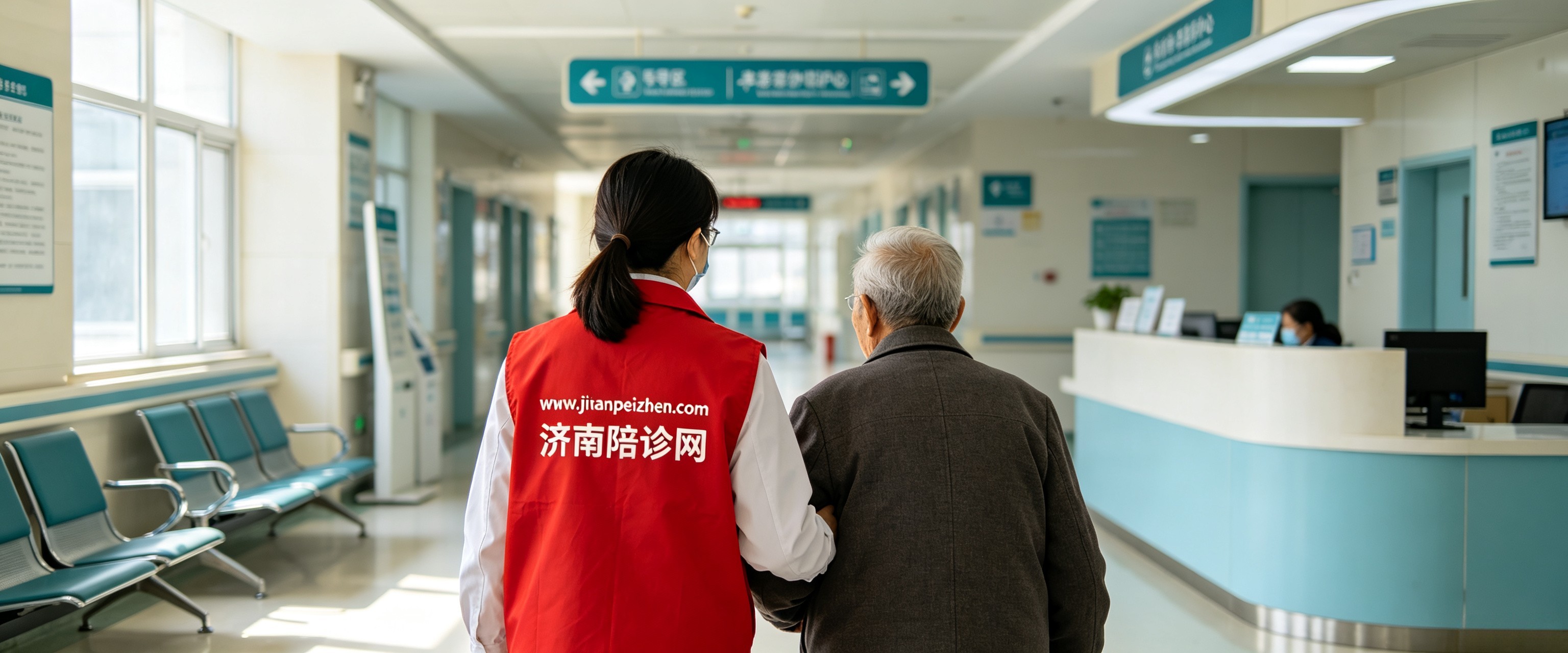 济南陪诊师搀扶老人医院就诊